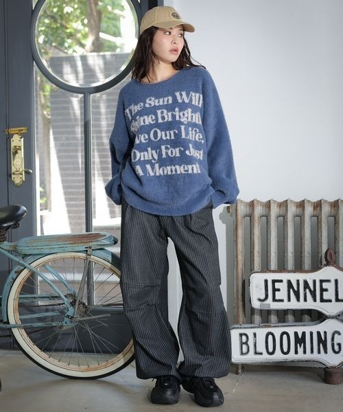 PBLIM（ページボーイリム）の「《UNISEX》シャギーメッセージニット（ニット/セーター・レディース・カーキ/アイボリー/ブルー/グレー/イエロー・FREE）」の14枚目の写真