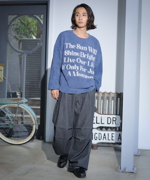 PBLIM（ページボーイリム）の「《UNISEX》シャギーメッセージニット（ニット/セーター・レディース・カーキ/アイボリー/ブルー/グレー/イエロー・FREE）」の15枚目の写真