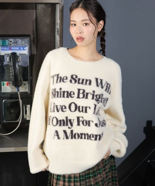 PBLIM（ページボーイリム）の「《UNISEX》シャギーメッセージニット（ニット/セーター・レディース・カーキ/アイボリー/ブルー/グレー/イエロー・FREE）」の20枚目の写真