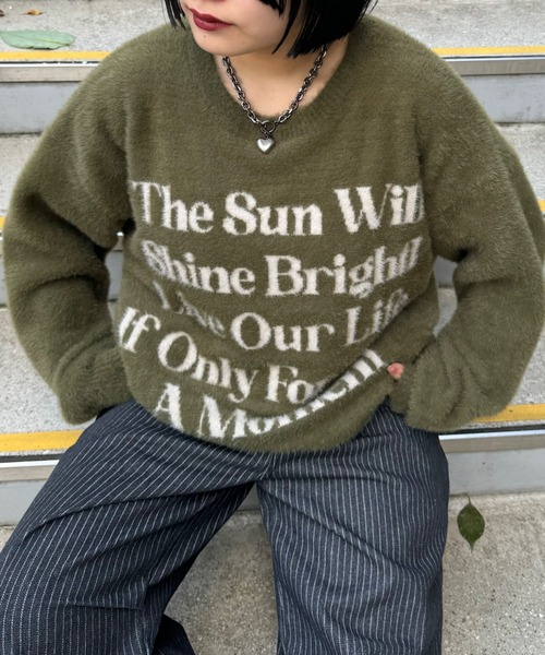 セール】《UNISEX》シャギーメッセージニット（ニット/セーター