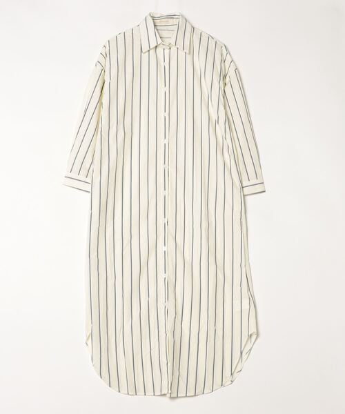 Dream garden（ドリームガーデン）の「ストライプ シャツワンピース（シャツワンピース・レディース・アイボリー/ブラック・L/XL/2XL/3XL/4XL/M）」の14枚目の写真
