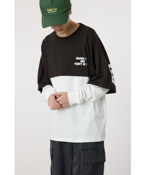 RODEO CROWNS WIDE BOWL(ロデオクラウンズワイドボウル)の「バイカラーL/S Tシャツ(Tシャツ/カットソー・メンズ・杢グレー/ブラック・LARGE/MEDIUM)」の8枚目の写真