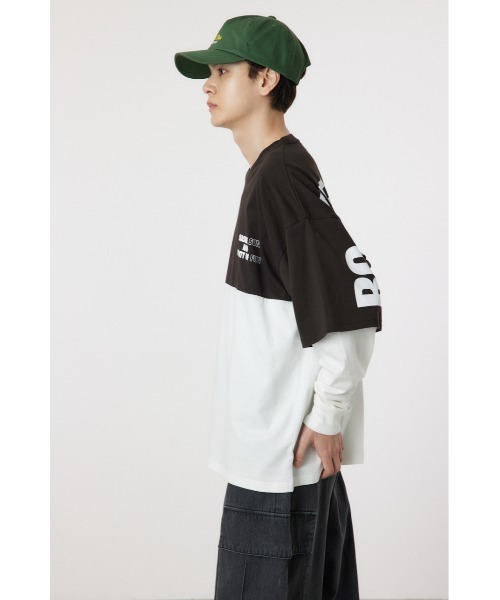 RODEO CROWNS WIDE BOWL(ロデオクラウンズワイドボウル)の「バイカラーL/S Tシャツ(Tシャツ/カットソー・メンズ・杢グレー/ブラック・LARGE/MEDIUM)」の9枚目の写真