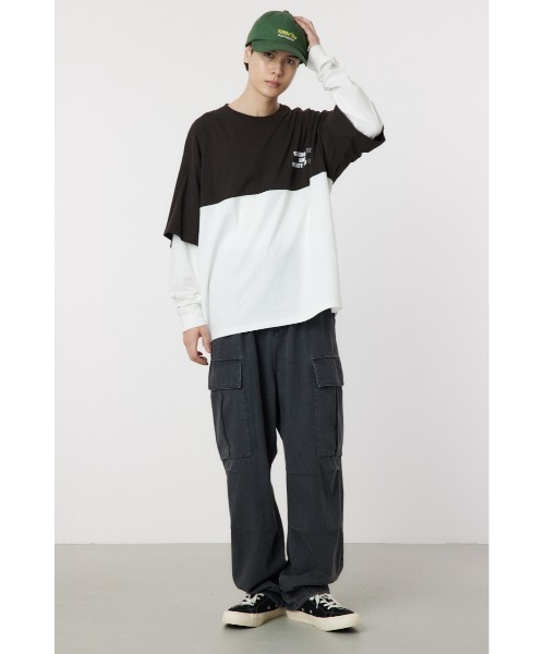 RODEO CROWNS WIDE BOWL(ロデオクラウンズワイドボウル)の「バイカラーL/S Tシャツ(Tシャツ/カットソー・メンズ・杢グレー/ブラック・LARGE/MEDIUM)」の11枚目の写真