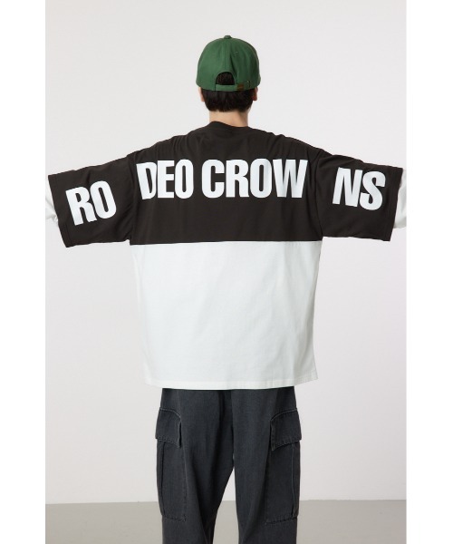 RODEO CROWNS WIDE BOWL(ロデオクラウンズワイドボウル)の「バイカラーL/S Tシャツ(Tシャツ/カットソー・メンズ・杢グレー/ブラック・LARGE/MEDIUM)」の16枚目の写真