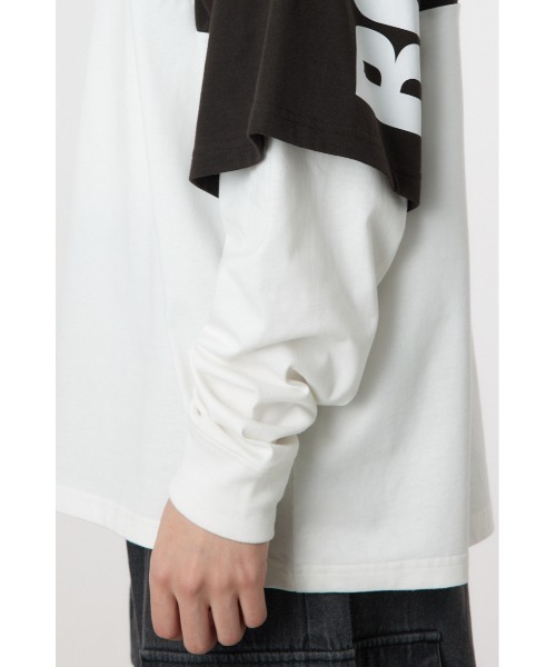 RODEO CROWNS WIDE BOWL(ロデオクラウンズワイドボウル)の「バイカラーL/S Tシャツ(Tシャツ/カットソー・メンズ・杢グレー/ブラック・LARGE/MEDIUM)」の19枚目の写真