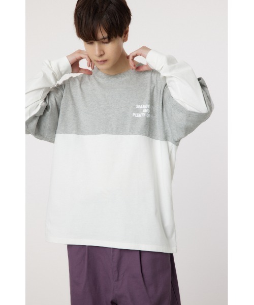 RODEO CROWNS WIDE BOWL(ロデオクラウンズワイドボウル)の「バイカラーL/S Tシャツ(Tシャツ/カットソー・メンズ・杢グレー/ブラック・LARGE/MEDIUM)」の5枚目の写真