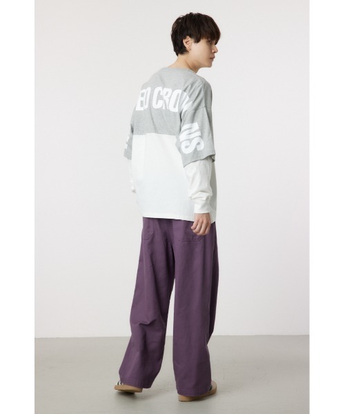 RODEO CROWNS WIDE BOWL(ロデオクラウンズワイドボウル)の「バイカラーL/S Tシャツ(Tシャツ/カットソー・メンズ・杢グレー/ブラック・LARGE/MEDIUM)」の7枚目の写真