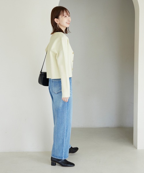 ROPE' PICNIC（ロペピクニック）の「【新色追加】ミラノリブ金ボタンニットカーディガン（カーディガン/ボレロ・レディース・キナリ/レッド/ホワイト系その他5/ブラック/ブルー・38）」の11枚目の写真