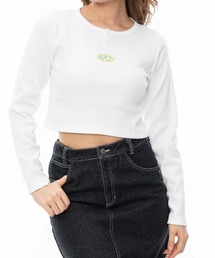 RVCA レディース DISTORT RIB LS ロンＴ 【2024年秋冬モデル】/ルーカ長袖ショート丈ロンT