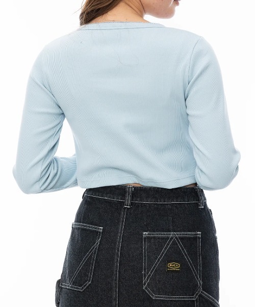 RVCA(ルーカ)の「RVCA レディース DISTORT RIB LS ロンT 【2024年秋冬モデル】/ルーカ長袖ショート丈ロンT(Tシャツ/カットソー・レディース・ライトブルー/ブラック/ホワイト・SMALL/MEDIUM)」の11枚目の写真