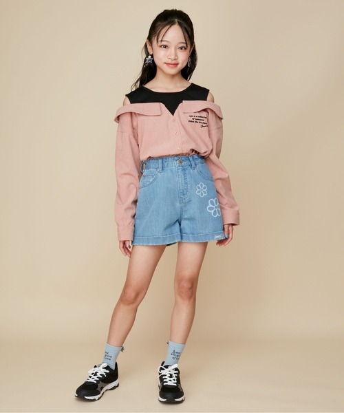 JENNI love（ジェニィラブ）の「【ウエスト調整可】フラワー抜染デニム