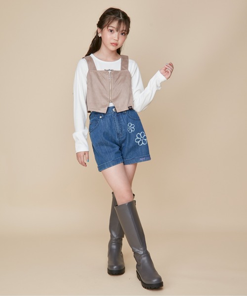 JENNI love（ジェニィラブ）の「【ウエスト調整可】フラワー抜染デニム