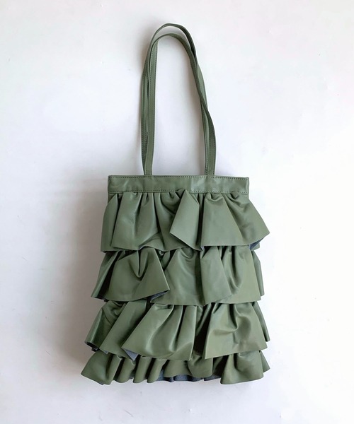 Casselini(キャセリーニ)の「フリルトート(トートバッグ・レディース・シルバー/カーキ・ONE SIZE)」の12枚目の写真