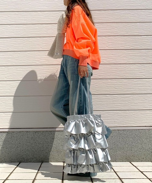 Casselini(キャセリーニ)の「フリルトート(トートバッグ・レディース・シルバー/カーキ・ONE SIZE)」の16枚目の写真