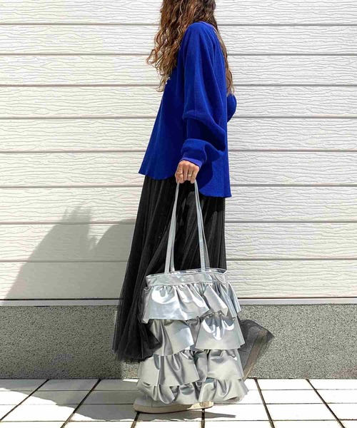 Casselini(キャセリーニ)の「フリルトート(トートバッグ・レディース・シルバー/カーキ・ONE SIZE)」の17枚目の写真