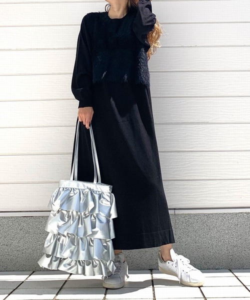 Casselini(キャセリーニ)の「フリルトート(トートバッグ・レディース・シルバー/カーキ・ONE SIZE)」の18枚目の写真