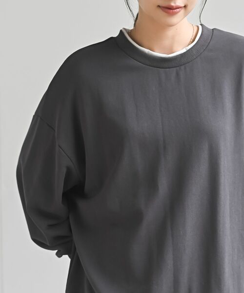 rps(アールピーエス)の「裏毛レイヤード風ワイドプルオーバー(Tシャツ/カットソー・レディース・チャコールグレー/ブラック/グレイッシュベージュ/イエロー/グリーン/グリーン系その他・フリー)」の18枚目の写真