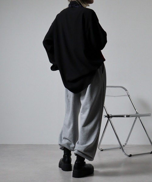 REGIEVO(レジエボ)の「Asymmetric print long sleeve shirt with ribbon / リボン付きアシンメトリープリント長袖シャツ unisex(シャツ/ブラウス・メンズ・グリーン/パープル・M/L)」の13枚目の写真