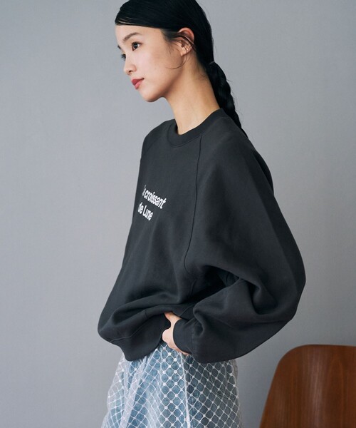 トレーナー スウェット ラグラン切替ロゴショート丈スウェット レディース FREAK'S STORE トレーナー スウェット リメイク ロゴショート