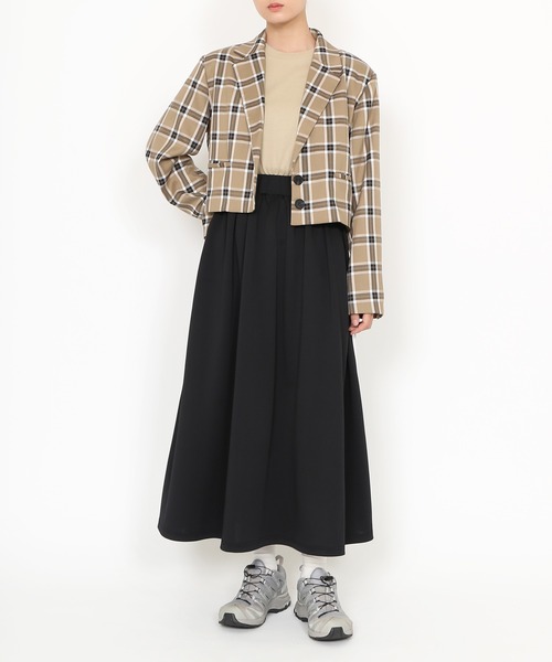 PUNYUS（プニュズ）の「チェックショートジャケット（テーラードジャケット・レディース・ベージュ/グレー・1/2/3/4）」の19枚目の写真