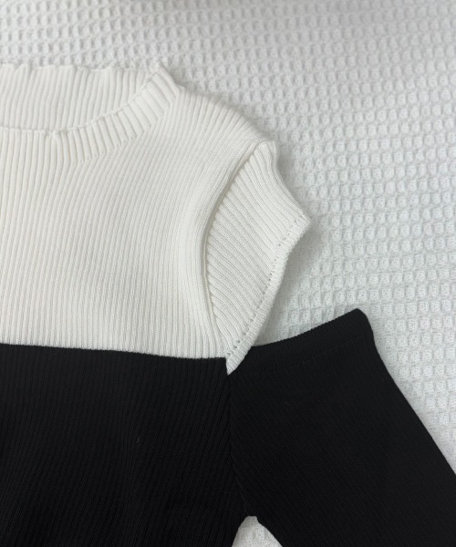 Miniministore(ミニミニストア)の「肩あきニットトップス バイカラー大人秋服(ニット/セーター・レディース・ピンク/ブルー/ブラック・FREE)」の16枚目の写真
