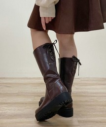 バックレースアップロングブーツ