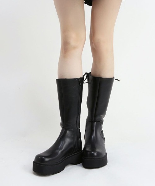 F i.n.t(フィント)の「バックレースアップロングブーツ(ブーツ・レディース・ブラック/ブラウン・M/L/S)」の15枚目の写真