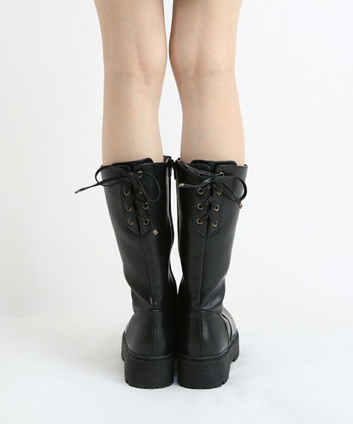 F i.n.t(フィント)の「バックレースアップロングブーツ(ブーツ・レディース・ブラック/ブラウン・M/L/S)」の16枚目の写真