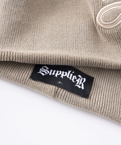【セール】SUPPLIER/サプライヤー Cross Leather Patch Baenie ビーニー（ニットキャップ/ビーニー）｜SUPPLIER（サプライヤー）