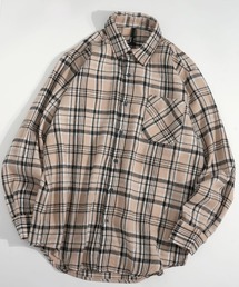 Ritzy（リッツィー）の「Vintage-like check flannel shirt/ヴィンテージライク レギュラーカラー フランネル シャツ レディース メンズ（シャツ/ブラウス）」