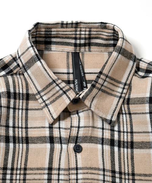 Ritzy(リッツィー)の「Vintage-like check flannel shirt/ヴィンテージライク レギュラーカラー フランネル シャツ レディース メンズ(シャツ/ブラウス・メンズ・オレンジ/ホワイト/レッド/ブラック/ベージュ/ブラウン/ネイビー・M/L/XL)」の8枚目の写真