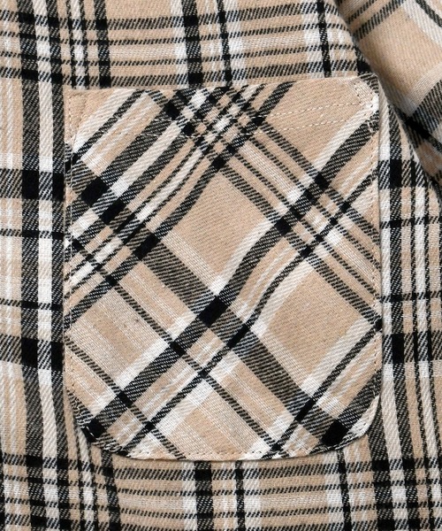 Ritzy(リッツィー)の「Vintage-like check flannel shirt/ヴィンテージライク レギュラーカラー フランネル シャツ レディース メンズ(シャツ/ブラウス・メンズ・オレンジ/ホワイト/レッド/ブラック/ベージュ/ブラウン/ネイビー・M/L/XL)」の9枚目の写真