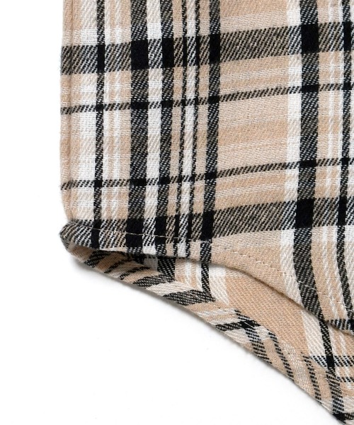 Ritzy(リッツィー)の「Vintage-like check flannel shirt/ヴィンテージライク レギュラーカラー フランネル シャツ レディース メンズ(シャツ/ブラウス・メンズ・オレンジ/ホワイト/レッド/ブラック/ベージュ/ブラウン/ネイビー・M/L/XL)」の11枚目の写真