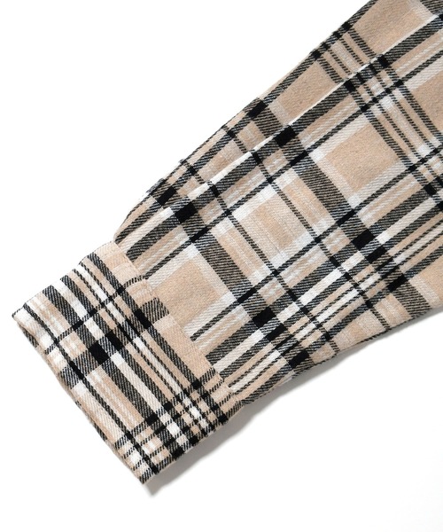 Ritzy(リッツィー)の「Vintage-like check flannel shirt/ヴィンテージライク レギュラーカラー フランネル シャツ レディース メンズ(シャツ/ブラウス・メンズ・オレンジ/ホワイト/レッド/ブラック/ベージュ/ブラウン/ネイビー・M/L/XL)」の12枚目の写真