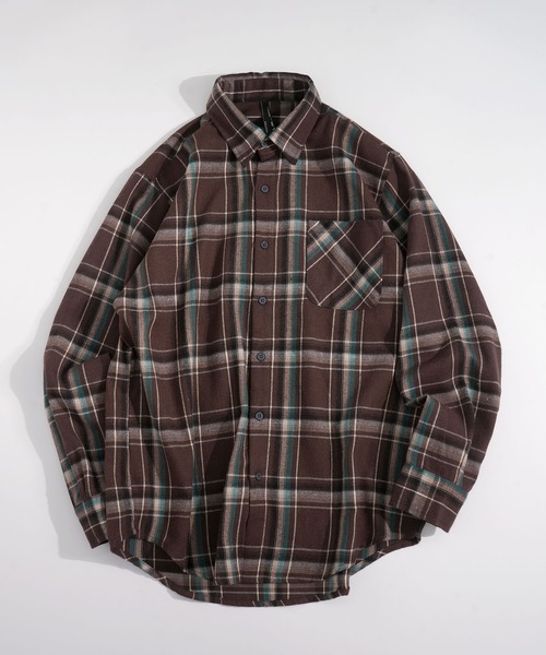 Ritzy(リッツィー)の「Vintage-like check flannel shirt/ヴィンテージライク レギュラーカラー フランネル シャツ レディース メンズ(シャツ/ブラウス・メンズ・オレンジ/ホワイト/レッド/ブラック/ベージュ/ブラウン/ネイビー・M/L/XL)」の17枚目の写真