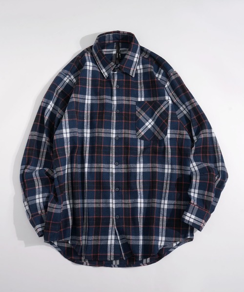 Ritzy(リッツィー)の「Vintage-like check flannel shirt/ヴィンテージライク レギュラーカラー フランネル シャツ レディース メンズ(シャツ/ブラウス・メンズ・オレンジ/ホワイト/レッド/ブラック/ベージュ/ブラウン/ネイビー・M/L/XL)」の21枚目の写真