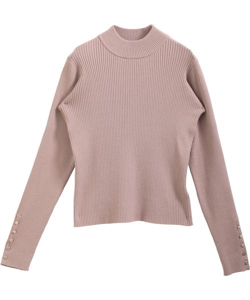 nouvellemoi（ヌーベルモイ）の「袖ボタンハイネックニット（ニット/セーター・レディース・ピンクベージュ/アイボリー/ナチュラル/ライトブルー/チャコールグレー・M）」の17枚目の写真