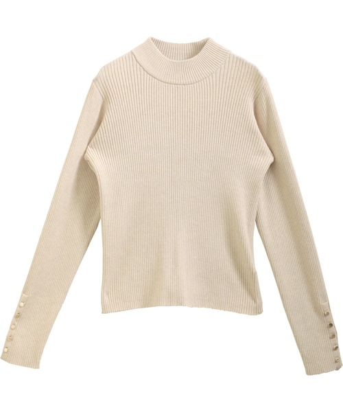 nouvellemoi（ヌーベルモイ）の「袖ボタンハイネックニット（ニット/セーター・レディース・ピンクベージュ/アイボリー/ナチュラル/ライトブルー/チャコールグレー・M）」の18枚目の写真