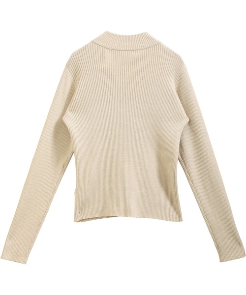 nouvellemoi（ヌーベルモイ）の「袖ボタンハイネックニット（ニット/セーター・レディース・ピンクベージュ/アイボリー/ナチュラル/ライトブルー/チャコールグレー・M）」の11枚目の写真