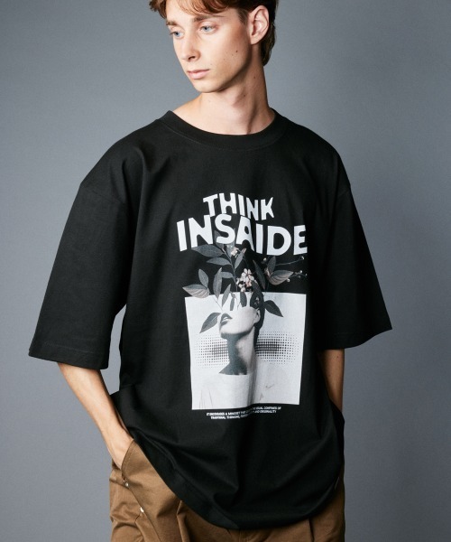 rehacer（レアセル）の「rehacer : Inside Mind Wide CS / インサイド マインド ワイド カットソー（Tシャツ/カットソー・メンズ・ホワイト/ブラック・X-LARGE/LARGE/MEDIUM/SMALL）」の5枚目の写真