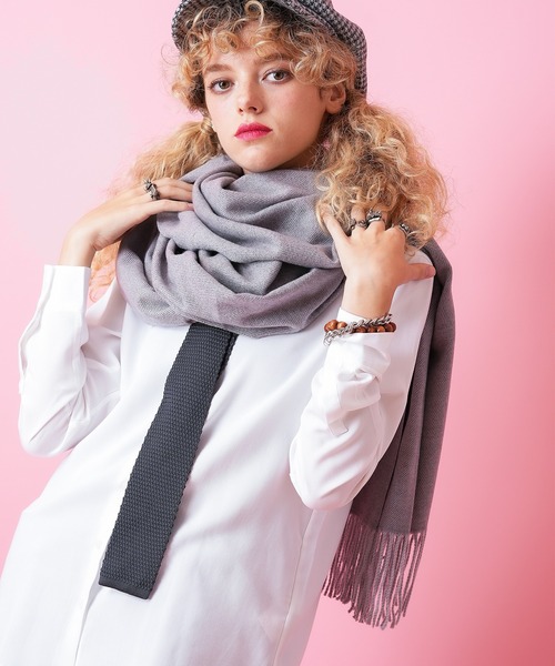 an meets zakka(アンミツザッカ)の「an meets zakka アクリル大判マフラー(マフラー・メンズ・ブラウン系その他/チャコール/ネイビー/ブラック/ホワイト/ベージュ系その他/ブラウン/レッド/グレー・ONESIZE)」の12枚目の写真