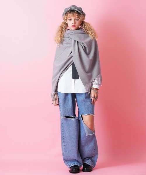 an meets zakka(アンミツザッカ)の「an meets zakka アクリル大判マフラー(マフラー・メンズ・ブラウン系その他/チャコール/ネイビー/ブラック/ホワイト/ベージュ系その他/ブラウン/レッド/グレー・ONESIZE)」の13枚目の写真