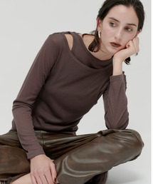 IRIS47（イリスフォーセブン）の「【kiehtova】LAYERED SHEER TOPS/レイヤード シアー トップス（Tシャツ/カットソー）」