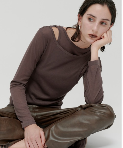 kiehtova】LAYERED SHEER TOPS/レイヤード シアー トップス（T