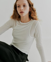 kiehtova（キエトヴァ）の「【kiehtova】LAYERED SHEER TOPS/レイヤード シアー トップス（Tシャツ/カットソー）」