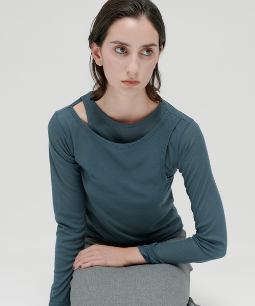 カットソー SHEER LAYERED TOPS ETHROF（イーサオブ）の「SHEER LAYERED TOPS（Tシャツ