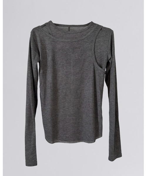 カットソー SHEER LAYERED TOPS ETHROF（イーサオブ）の「SHEER LAYERED TOPS（Tシャツ