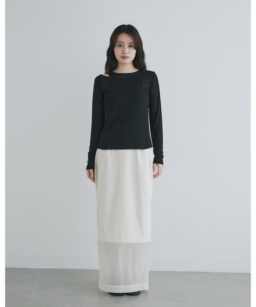 Tシャツ・カットソー ORR Layered Bustier Top kiehtova】LAYERED SHEER TOPS/レイヤード シアー トップス（T