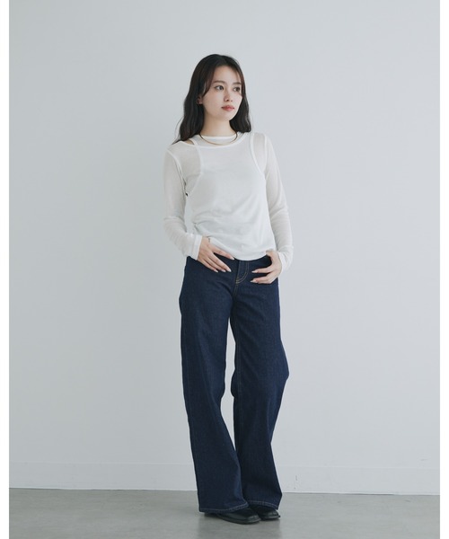 カットソー SHEER LAYERED TOPS ETHROF（イーサオブ）の「SHEER LAYERED TOPS（Tシャツ